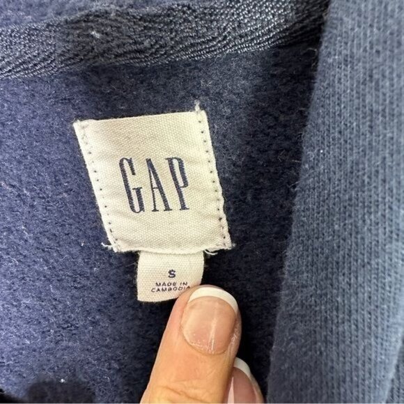 GAP Navy Kangaroo Pockets Hoodie Size Small - Picture 7 of 10